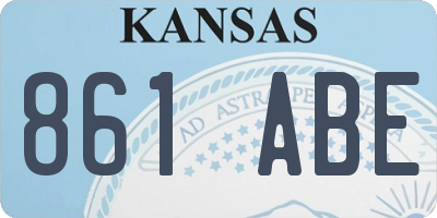 KS license plate 861ABE