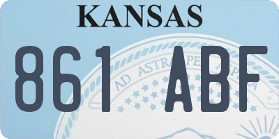 KS license plate 861ABF