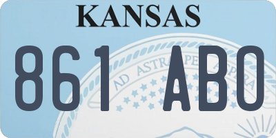 KS license plate 861ABO