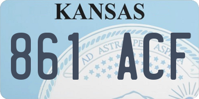 KS license plate 861ACF