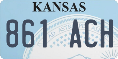 KS license plate 861ACH