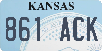 KS license plate 861ACK