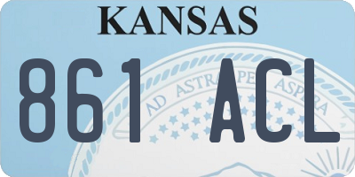 KS license plate 861ACL