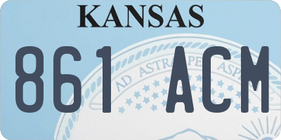 KS license plate 861ACM