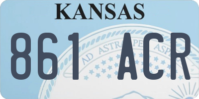 KS license plate 861ACR