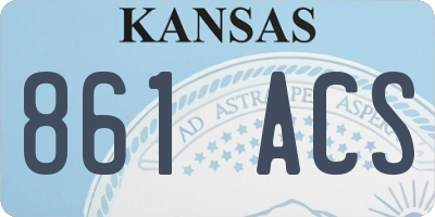 KS license plate 861ACS