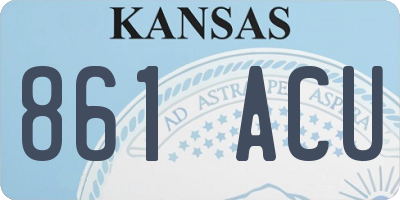 KS license plate 861ACU