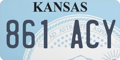 KS license plate 861ACY