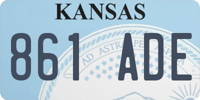 KS license plate 861ADE