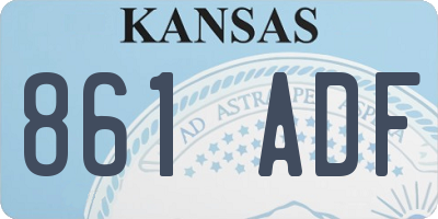 KS license plate 861ADF