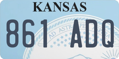 KS license plate 861ADQ