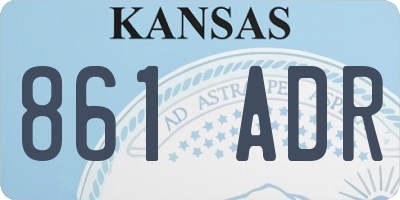 KS license plate 861ADR