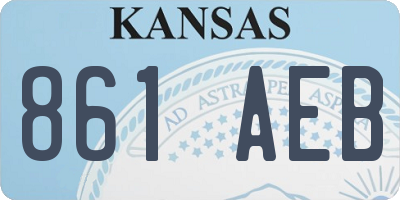 KS license plate 861AEB