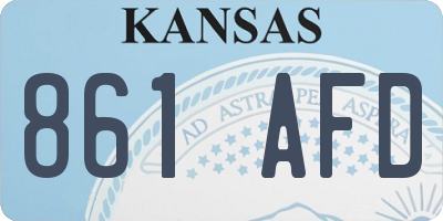 KS license plate 861AFD