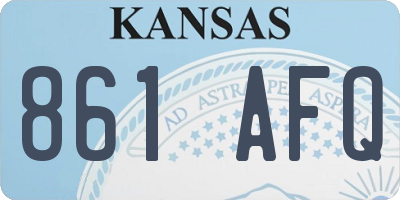 KS license plate 861AFQ