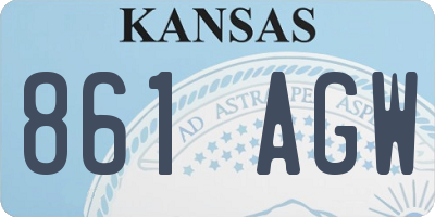 KS license plate 861AGW