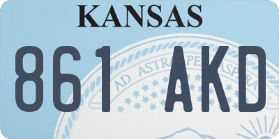 KS license plate 861AKD