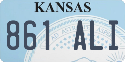 KS license plate 861ALI
