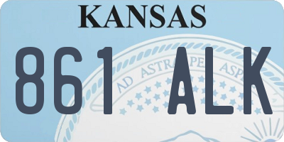 KS license plate 861ALK