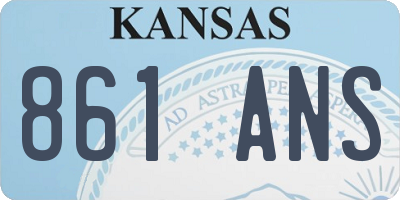 KS license plate 861ANS