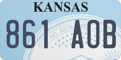 KS license plate 861AOB