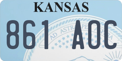 KS license plate 861AOC