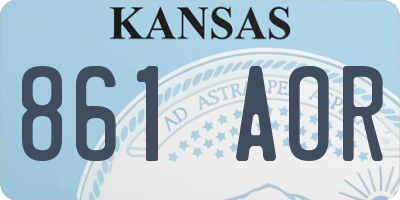 KS license plate 861AOR