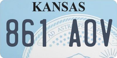 KS license plate 861AOV