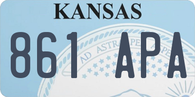 KS license plate 861APA