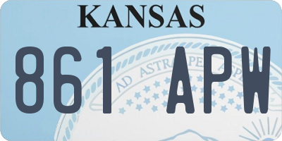 KS license plate 861APW