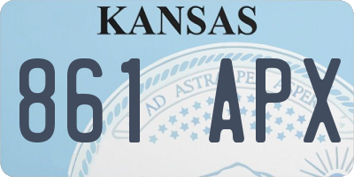 KS license plate 861APX
