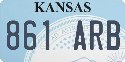 KS license plate 861ARB
