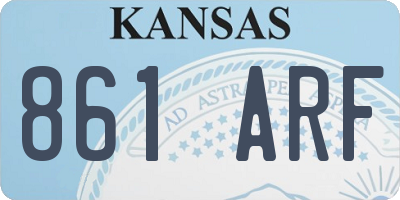 KS license plate 861ARF