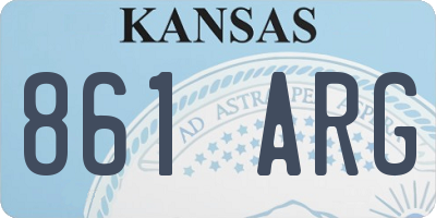 KS license plate 861ARG