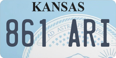 KS license plate 861ARI