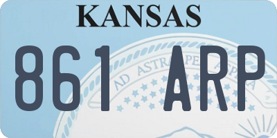 KS license plate 861ARP