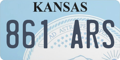 KS license plate 861ARS