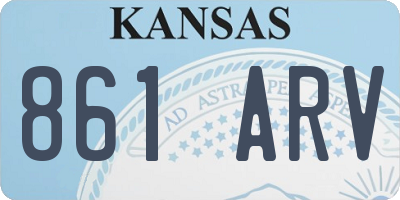 KS license plate 861ARV