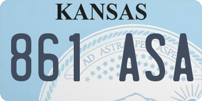KS license plate 861ASA