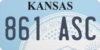 KS license plate 861ASC