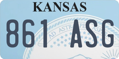 KS license plate 861ASG