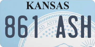 KS license plate 861ASH