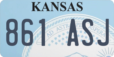 KS license plate 861ASJ
