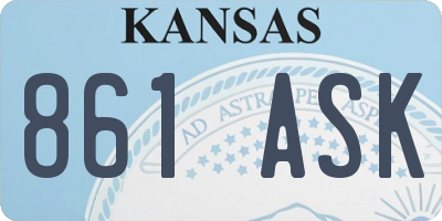 KS license plate 861ASK