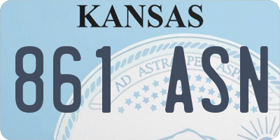 KS license plate 861ASN
