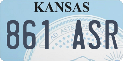 KS license plate 861ASR