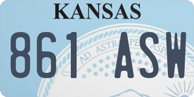 KS license plate 861ASW