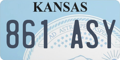 KS license plate 861ASY