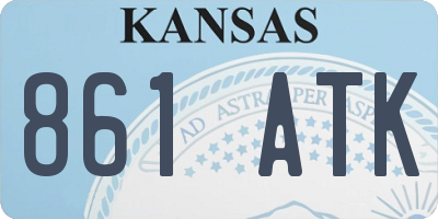 KS license plate 861ATK