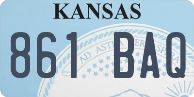 KS license plate 861BAQ
